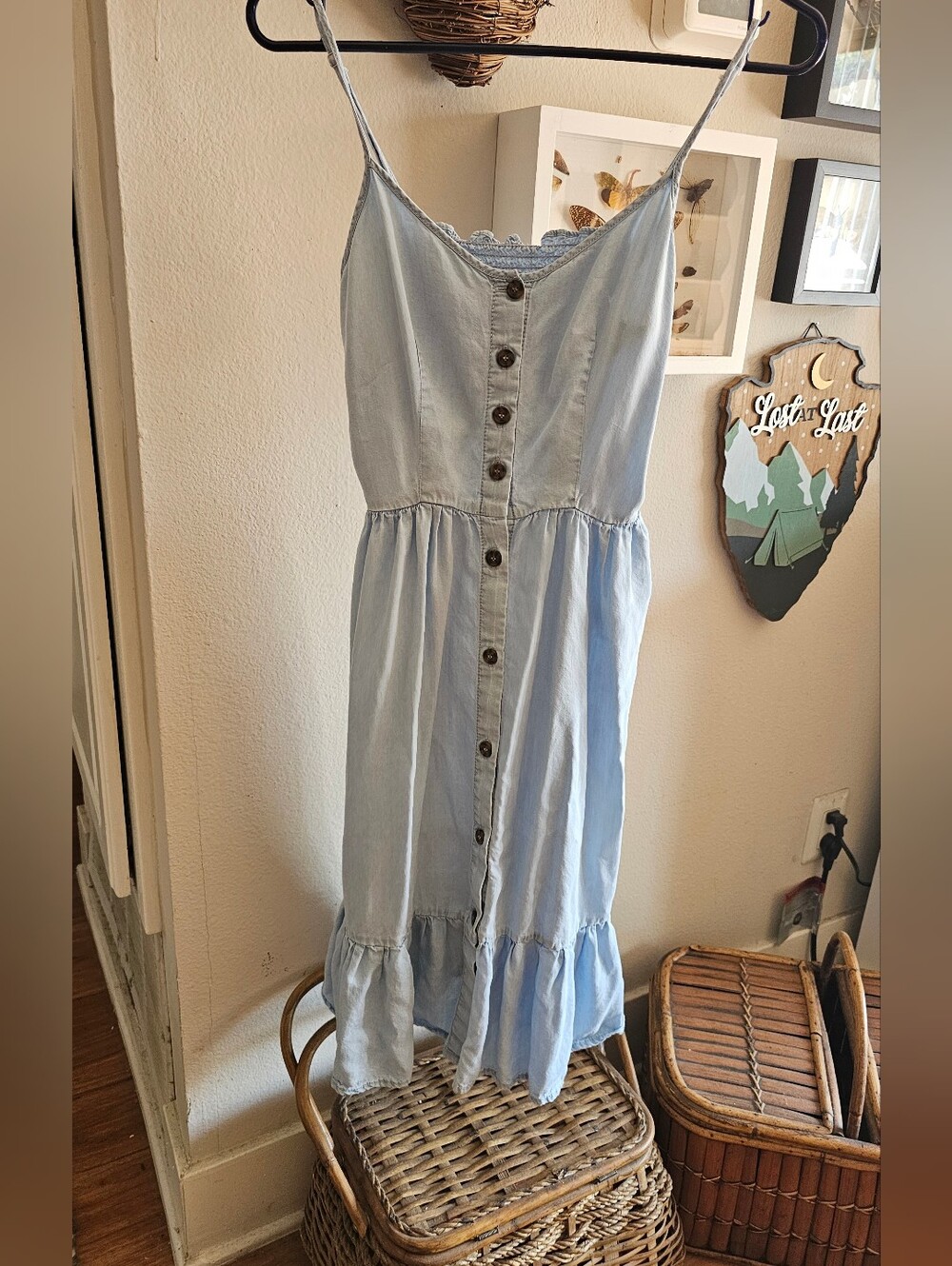 Soft Light Blue Denim Style Dress
